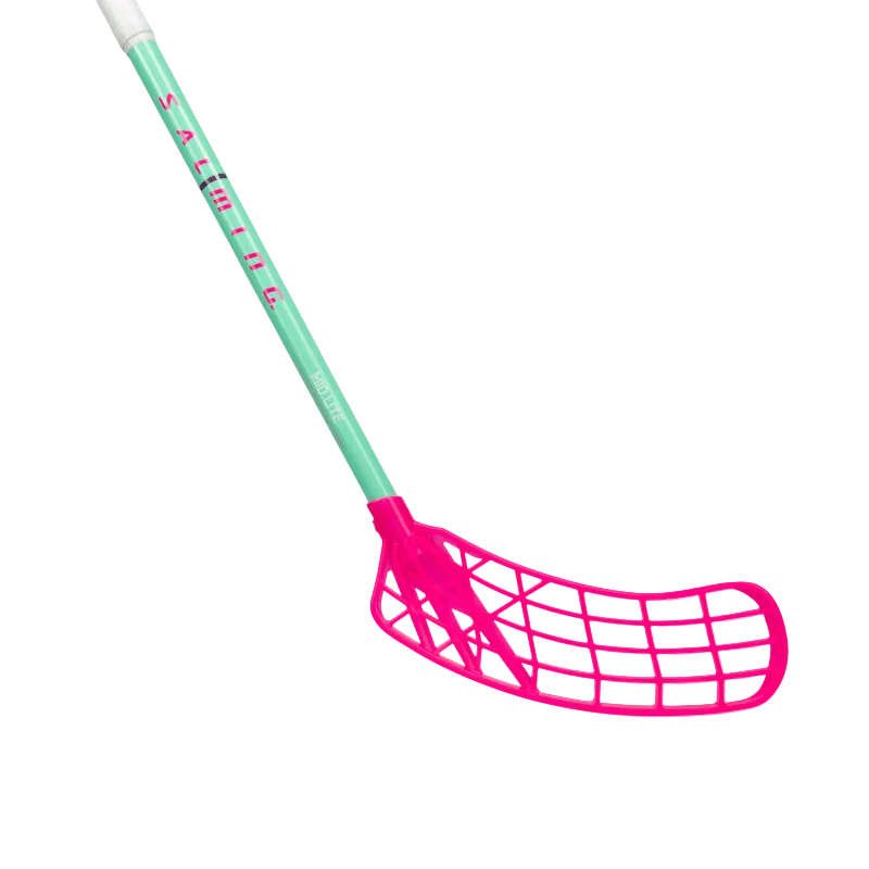 Mint och magenta innebandyklubba
